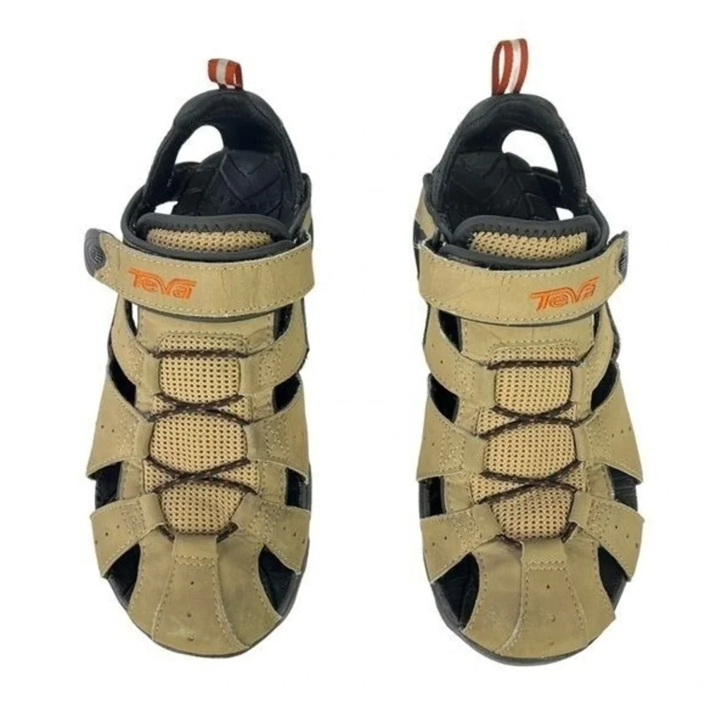 Teva Closed Toe Hiking Sandals Leather Trail Outdoor Sport Y2K Minimalist Mens 8